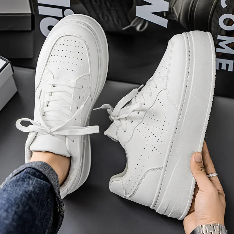 Zapatos deportivos transpirables de alta calidad para hombre, calzado informal de moda con parte inferior gruesa