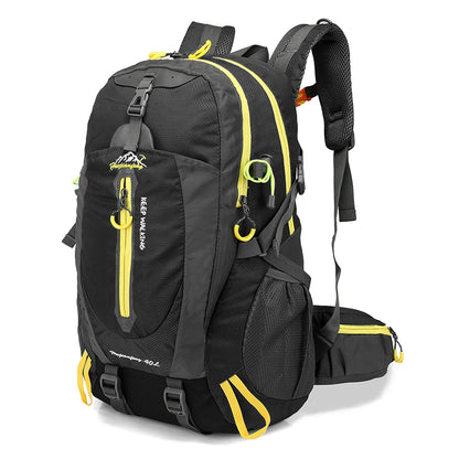 Mochila de viaje resistente al agua de 40L, mochila para acampar, senderismo, portátil, senderismo, escalada, bolsas traseras para hombres y mujeres