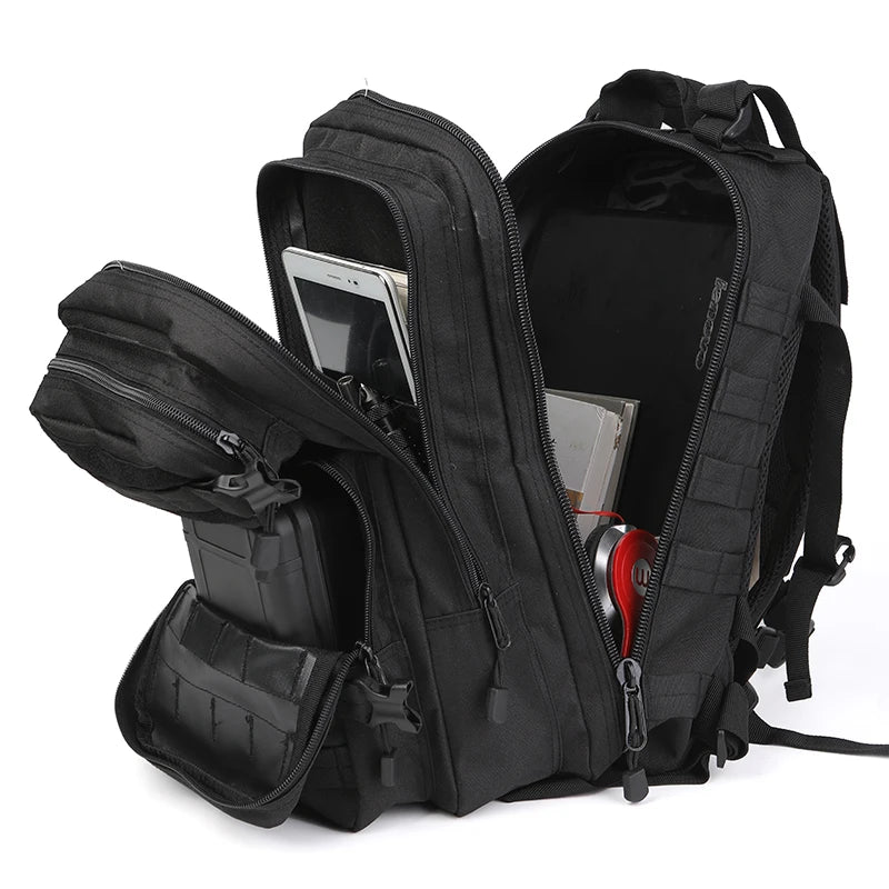 Mochila táctica de 35 litros, mochila de asalto Molle para hombres y mujeres, mochilas para viajes, camping, caza y senderismo
