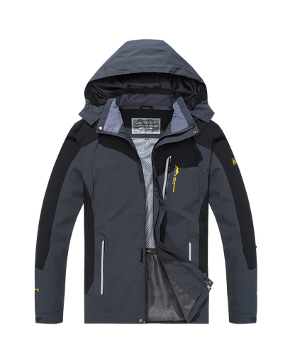 Chaqueta de senderismo impermeable para hombre, cortavientos a prueba de viento de gran tamaño