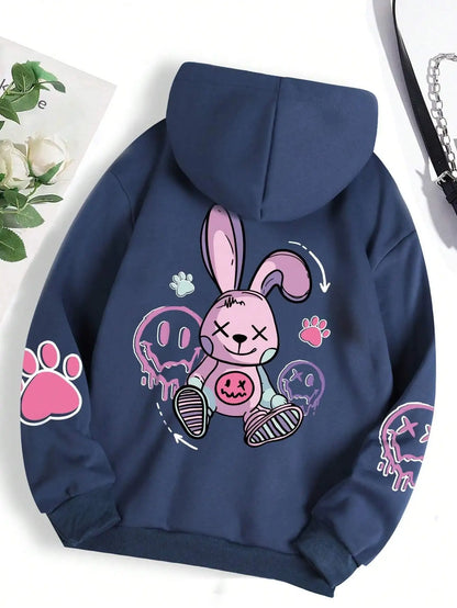 Sudaderas con capucha mujer moda Sudadera con capucha de gran tamaño suelta nuevas sudaderas otoño ropa de lana cálida