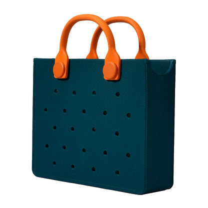Bolso de mano morado con perforaciones  para mujer, informal, impermeable, para viajes, con abalorios, para playa y exteriores.