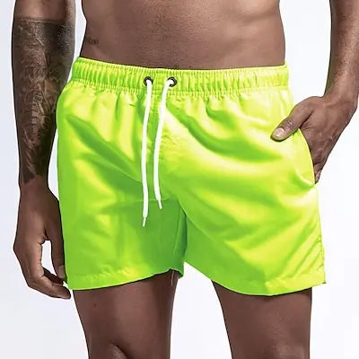 Bañador corto para hombre, de secado rápido, transpirable, con cordón.