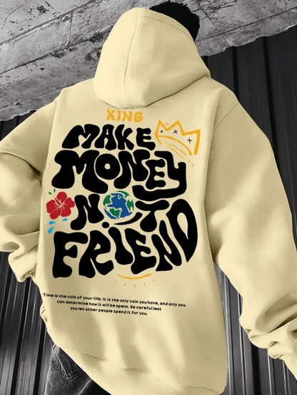 nueva sudadera con capucha suave y cómoda con estampado de otoño para hombre, ropa de estilo callejero al aire libre