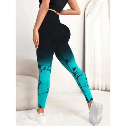 Mallas de Yoga sin costuras para mujer, pantalones deportivos de realce, cintura alta degradada, para gimnasio, entrenamiento, correr