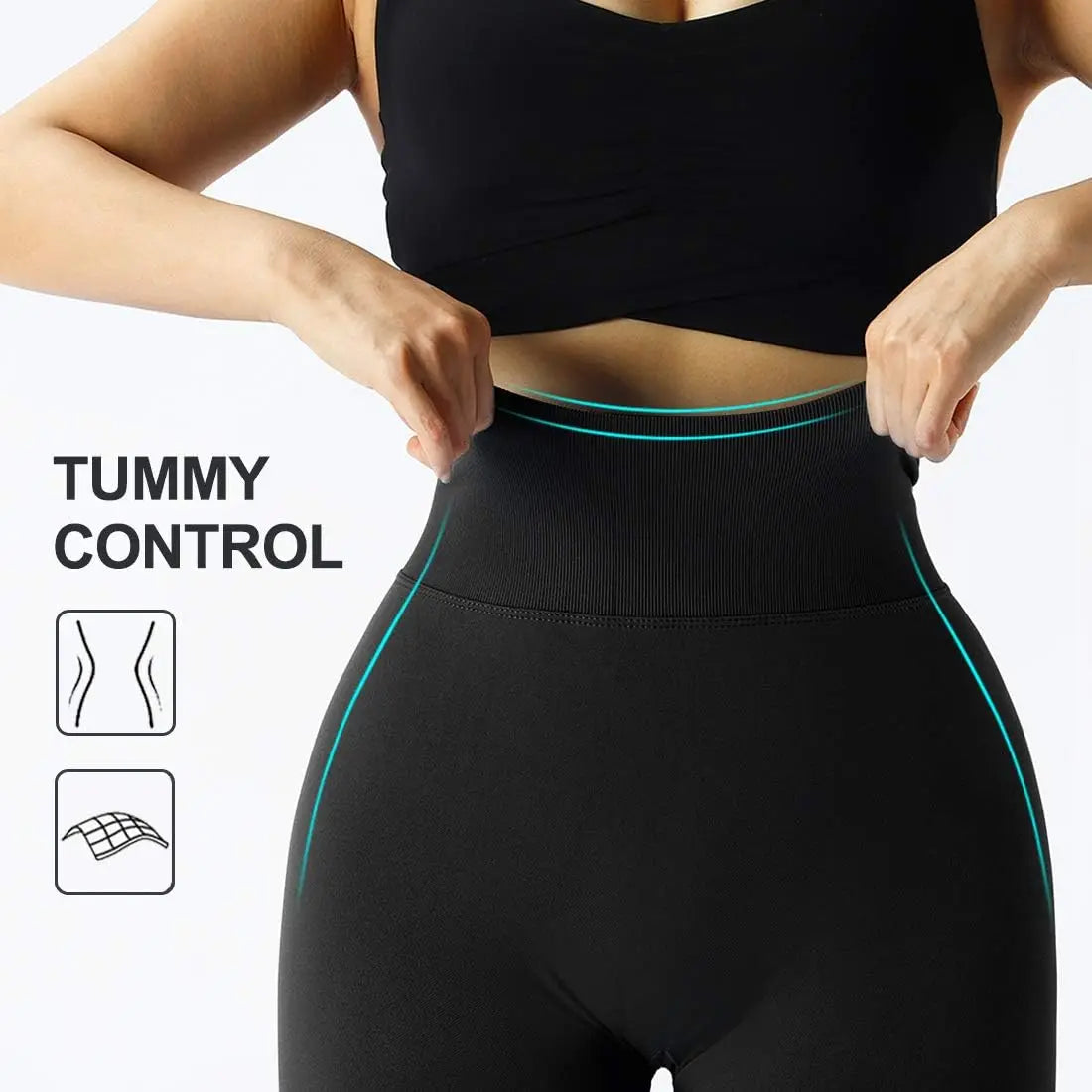 Pantalones de fitness para gimnasio de punto sin costuras para mujer, cintura alta y caderas ajustadas, pantalones de yoga de cintura alta color melocotón