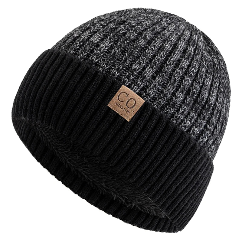 sombreros de invierno Unisex de dos tonos, añaden forro de piel, gorro cálido a la moda para hombres y mujeres