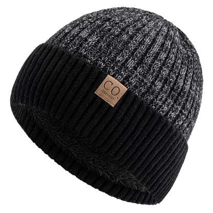 sombreros de invierno Unisex de dos tonos, añaden forro de piel, gorro cálido a la moda para hombres y mujeres