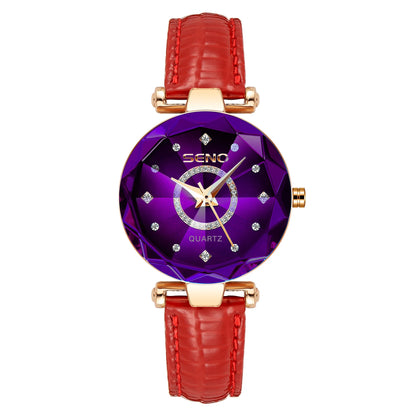 Reloj de cristal para mujer, marca superior de lujo, oro rosa, pulsera, femenino