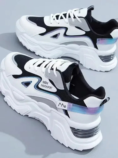 Zapatillas deportivas para mujer, zapatos planos con plataforma