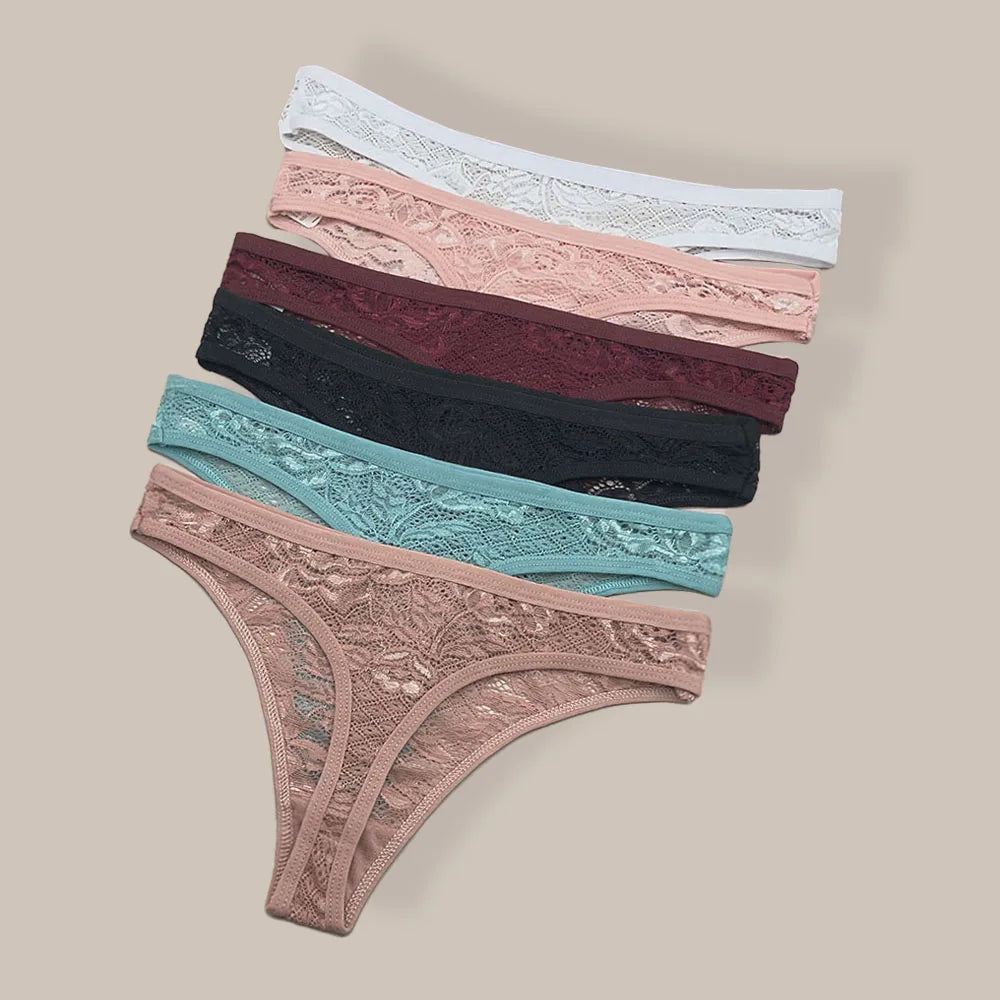 5 uds., tangas de encaje, ropa interior de mujer, lencería para mujer