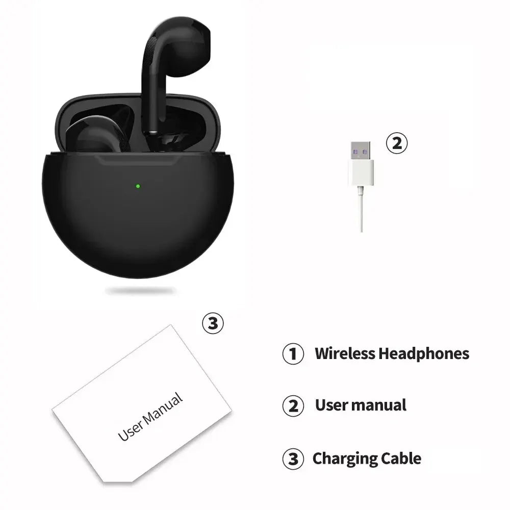 Auriculares inalámbricos Air Pro 6 TWS originales con Bluetooth 5.3, miniauriculares con micrófono y estuche de carga para Xiaomi y iPhone.