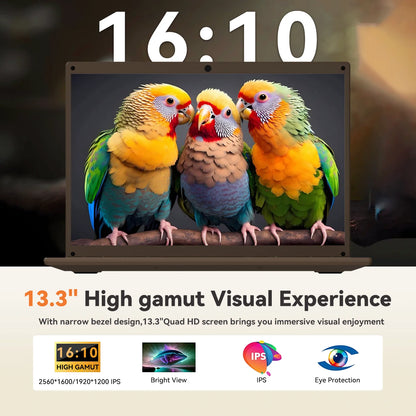 Adreamer Laptop portátiles de 13,3 pulgadas a bajo precio con CPU Intel 2,5 K FHD IPS 8GB 1T SSD 2,5 K FHD pantalla portátil