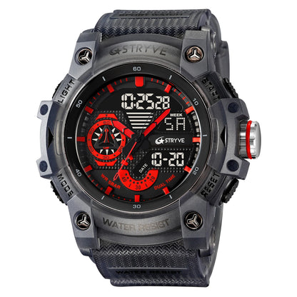 Reloj deportivo electrónico de moda para hombre, resistente a golpes, resistente al agua, con alarma LED y cronómetro