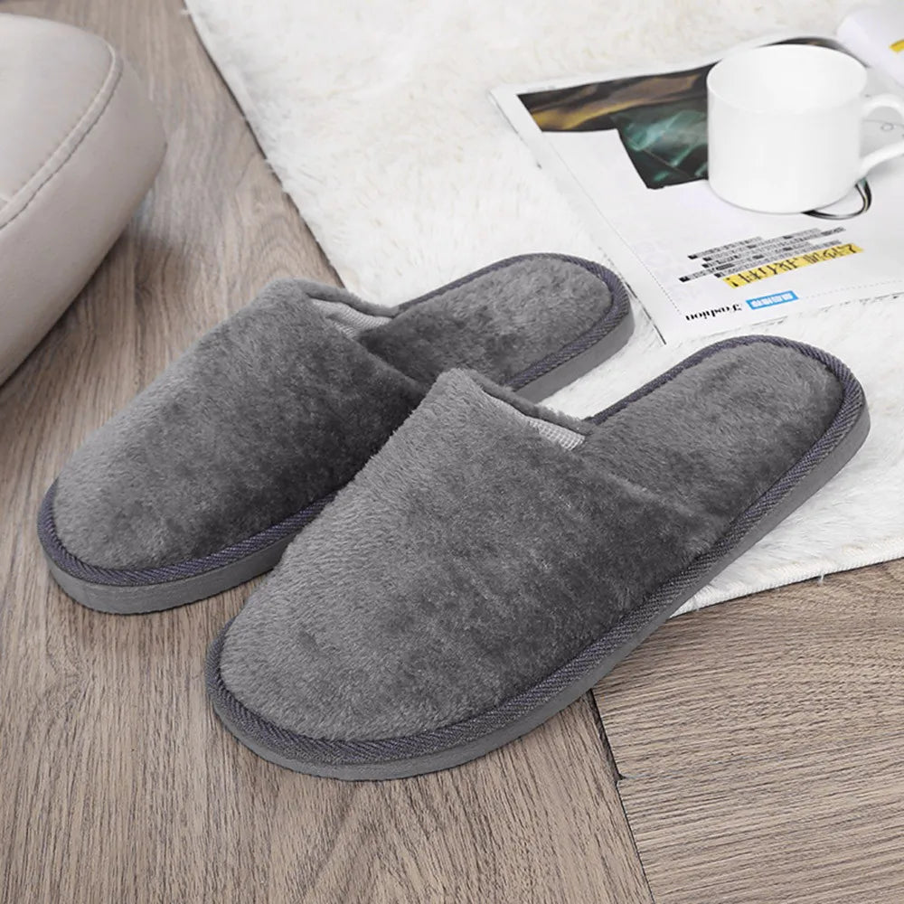 Zapatillas de invierno para hombre, zapatos cálidos de felpa para dormitorio