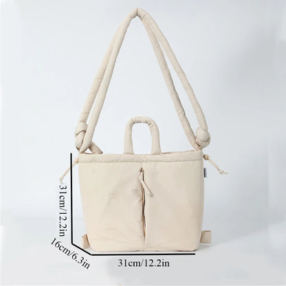 Mochila acolchada para mujer, bolso de mano con asa superior, bolso de hombro