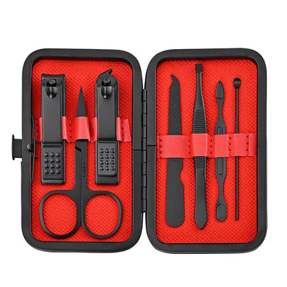 Accueil Coupe-ongles Ensemble de 7 pièces Outil de manucure à grande ouverture Mini compact Unisexe Cadeau Pince à sourcils