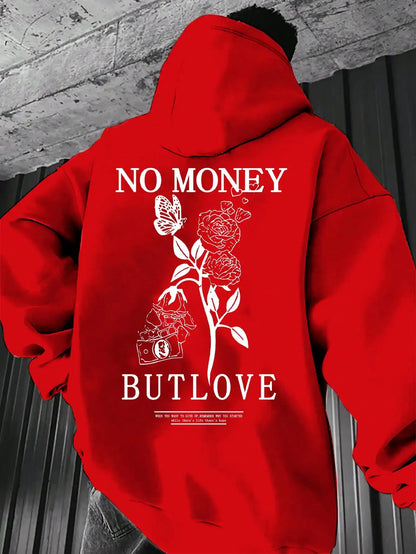 Chaqueta con capucha estilo pareja de primavera y otoño a la moda nueva sudadera holgada de lana con capucha con estampado de letras florales para hombre