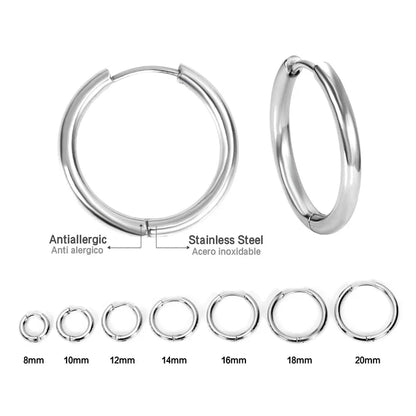 1 paire de boucles d'oreilles créoles en acier inoxydable pour femmes et hommes, petites boucles d'oreilles couleur or pour filles, bijoux pour femmes, boucles d'oreilles pour piercing au cartilage