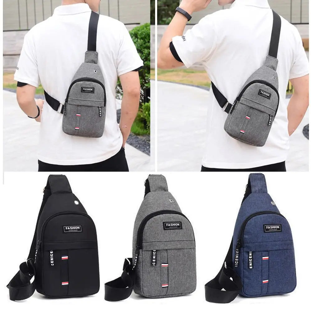 Korean style men's chest bag, waterproof shoulder bag, casual sports bag