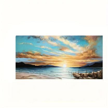 Pósteres artísticos de pared de puesta de sol de playa, pintura en lienzo de paisaje grande, impresión, imagen de decoración de pared nórdica para decoración del hogar sin marco