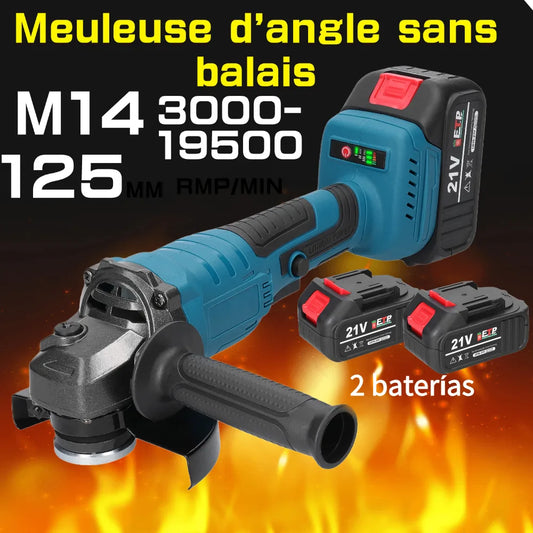 Meuleuse d'angle radiale 21 V 125 mm M14, moteur sans balais, outil de meulage électrique, coupe-lithium multifonctionnel