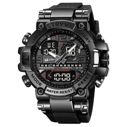 Relojes, reloj de moda para hombre, reloj resistente al agua hasta 5atm para hombre, correa de silicona con movimiento Digital-analógico de alta calidad