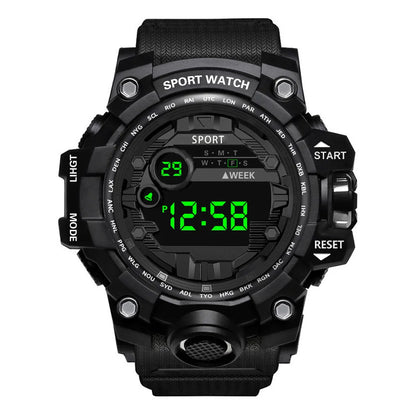 Reloj de pulsera electrónico deportivo de moda para hombre, esfera grande, multifuncional, resistente al agua, luminoso, alarma.