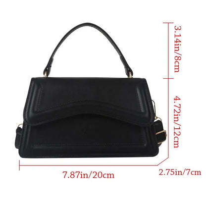 Women Girls PU Leather Shoulder Bag Fashion Messenger Bag Solid Color Elegant Crossbody Bag