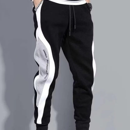 Pantalones negros para hombre, pantalones cómodos de moda, pantalones de chándal informales para hombre