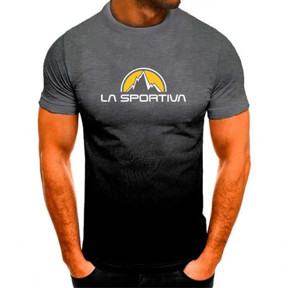 Camiseta deportiva de verano La Sportiva con estampado de letras para hombre, transpirable y cómoda, de cuello redondo, informal, de manga corta para correr