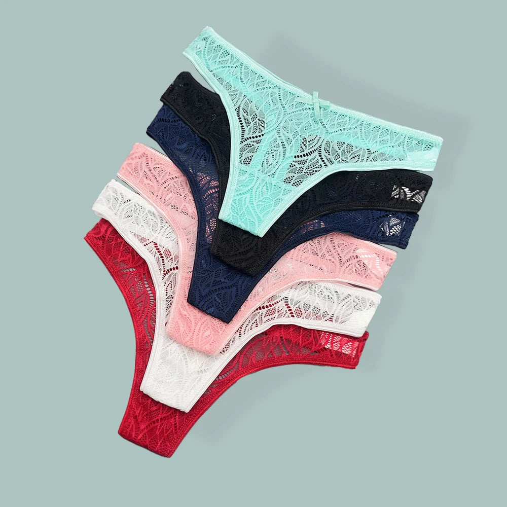 5 uds., tangas de encaje, ropa interior de mujer, lencería para mujer