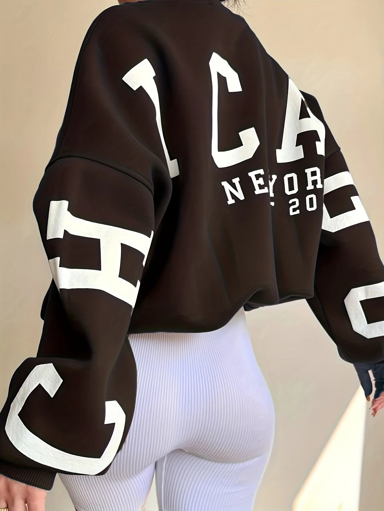 Sweat-shirt à capuche à manches longues imprimé décontracté pour femmes en Europe et aux États-Unis