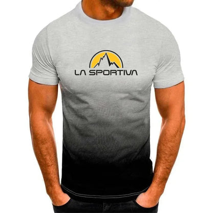 Camiseta deportiva de verano La Sportiva con estampado de letras para hombre, transpirable y cómoda, de cuello redondo, informal, de manga corta para correr