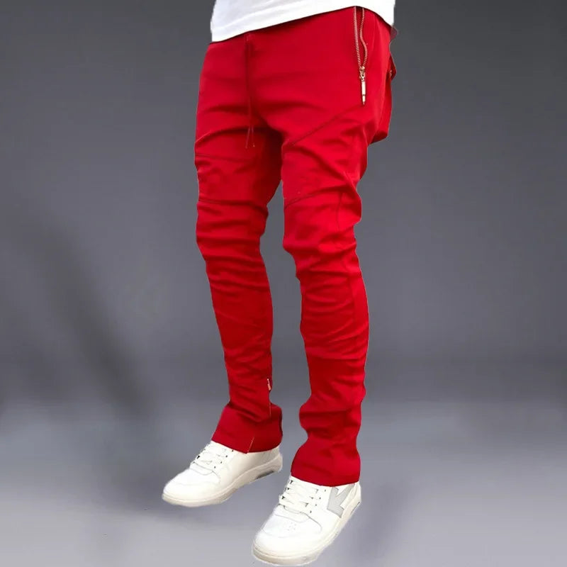 Pantalones deportivos para hombre, pantalones tobilleros agrupados coreanos de otoño, bolso escolar ajustado elástico, pantalones largos informales para correr de marca a la moda