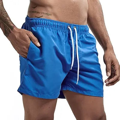 Bañador corto para hombre, de secado rápido, transpirable, con cordón.