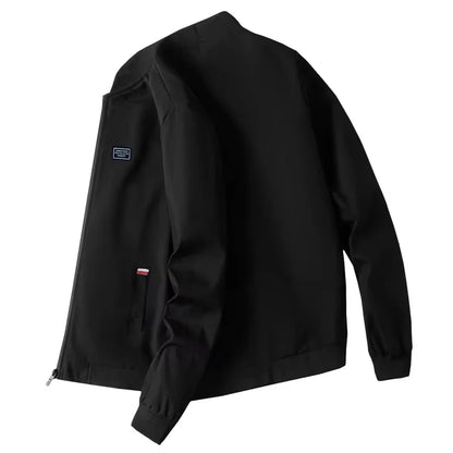Chaqueta  para hombre de manga larga, chaqueta de ciclismo a prueba de viento, chaqueta informal con cremallera sólida, otoño