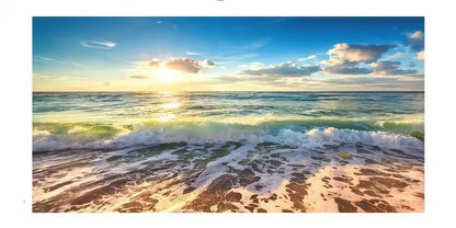 Pósteres artísticos de pared de puesta de sol de playa, pintura en lienzo de paisaje grande, impresión, imagen de decoración de pared nórdica para decoración del hogar sin marco