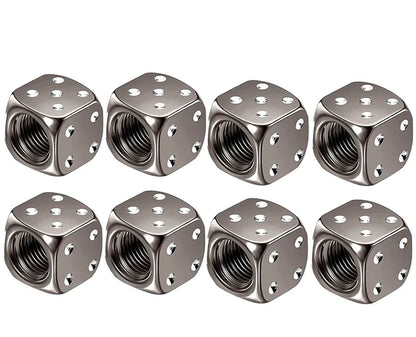 8 tapas de válvula de neumático de aluminio para vástago de rueda de dados, cubierta antipolvo para válvula de aire de neumático de coche, camión, motocicleta y bicicleta