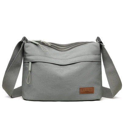 Bolso de hombro tipo bandolera de alta capacidad con 3 bolsillos principales para mujer