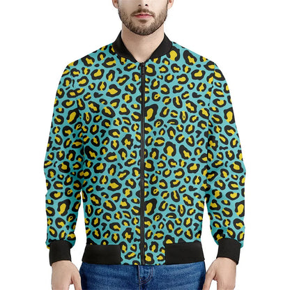 Chaqueta con cremallera y patrón de leopardo para hombre, sudadera de manga larga con estampadode personalidad, ropa de calle suelta informal, abrigo de moda