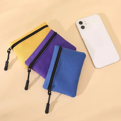 Mini monedero de lona con cremallera Simple unisex