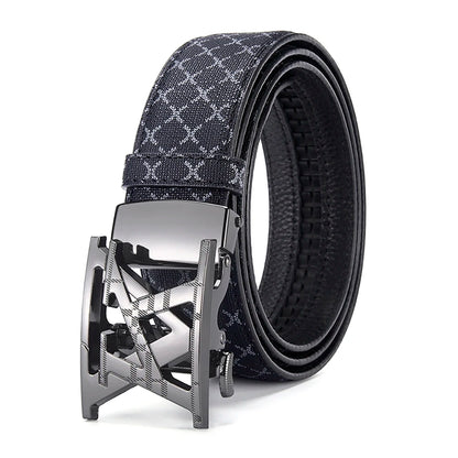 Cinturón a la moda para hombre, cinturón con hebilla automática de negocios de alta calidad