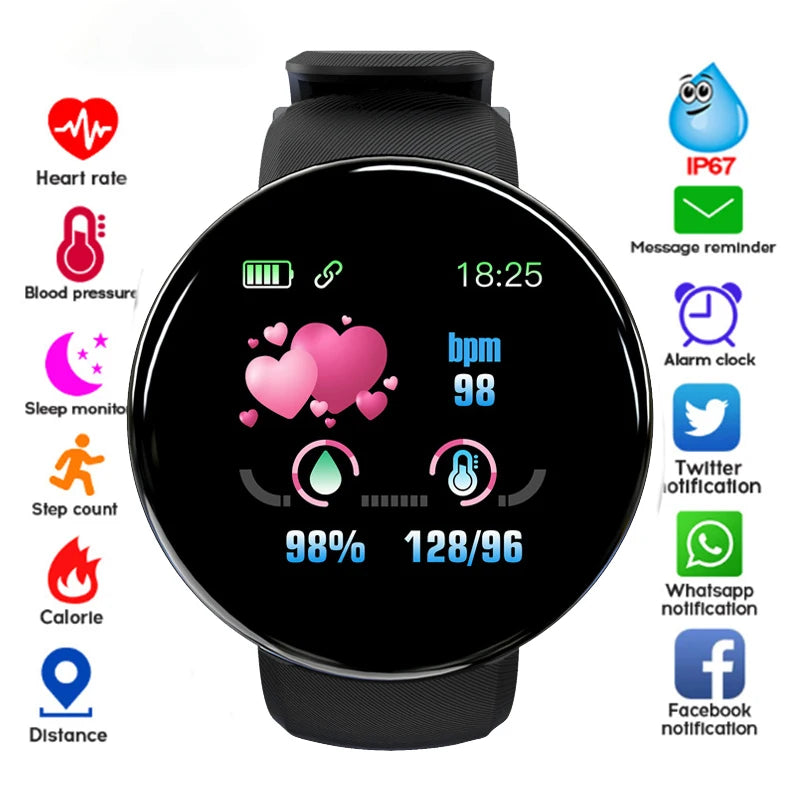 Nuevo reloj inteligente para hombres y mujeres, pulsera inteligente LED