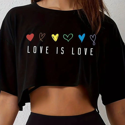 Camiseta corta para mujer, longitud corta, informal, holgada y transpirable