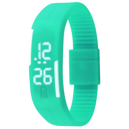 Relojes deportivos digitales para adultos y niños , reloj de pulsera con correa de silicona y pantalla LED