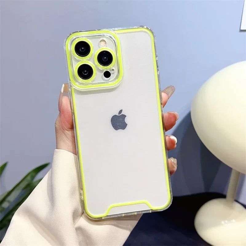 Funda para iPhone 16, 15, 14, 13, 12, 11 Pro Max, 14, 15, 16 Plus, carcasa luminosa fluorescente de neón