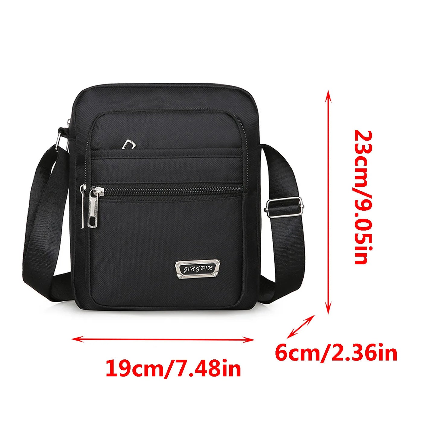Four-layer zipper waterproof single-shoulder messenger bag