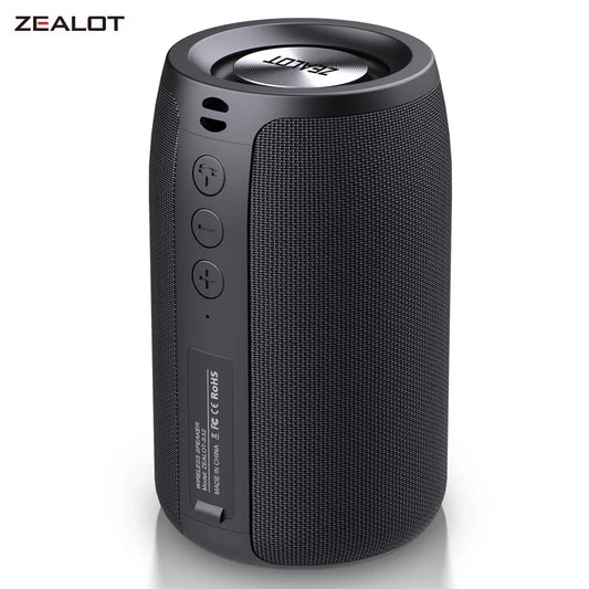 ZEALOT S32 Wireless Bluetooth Speaker Mini Portable HIFI Subwoofer Speaker with FM Radio Column Support TF, TWS, USB Flash Drive