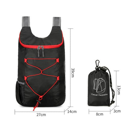 Mochila plegable multifuncional para exteriores, bolsa deportiva de tela de nailon impermeable y ligera de alta densidad para acampar, senderismo y viajes